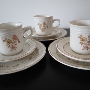 Vintage Stoneware Tea Set Dessert Set / Vintage Tea Set Cordella Burnet Japan /